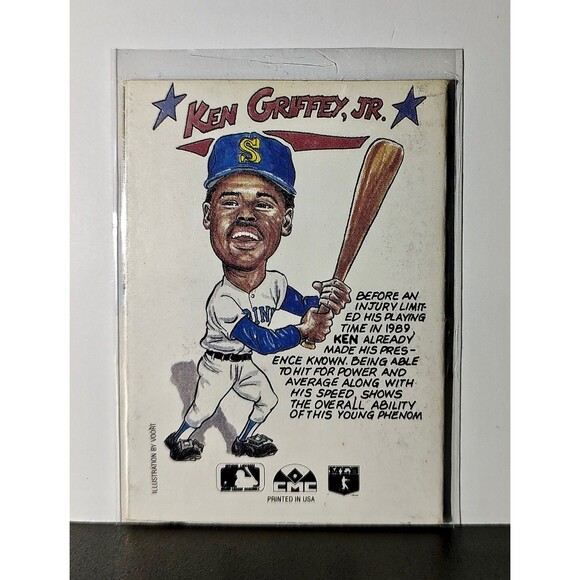 Ken Griffey Jr. 1990 Collect-A-Books MLB #3 Series A Card Seattle Mariners - Picture 2 of 2